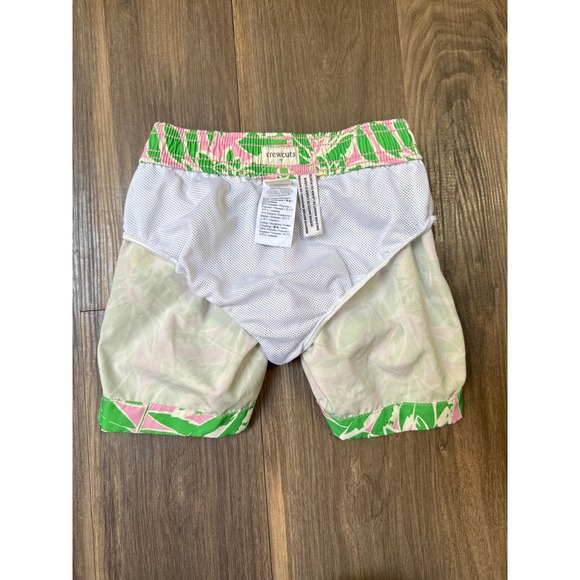 Crewcuts Boys Swim Trunks Size 3 Preppy Pink Green Pineapple Mesh Liner - Picture 6 of 7